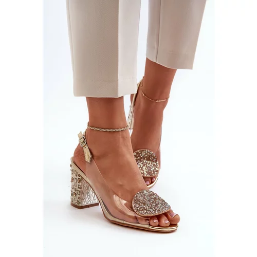 Kesi Gold D&A Transparent High Heeled Sandals