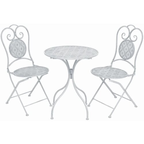 VidaXL 3-dijelni bistro set čelični sivo bijeli Slike
