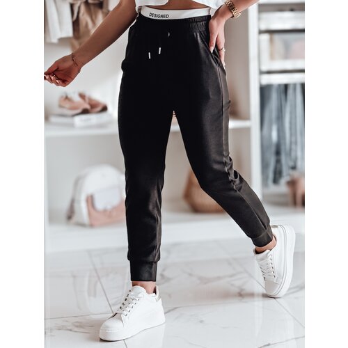 DStreet Spodnie dresowe damskie slim fit SPORTIVO czarne Slike