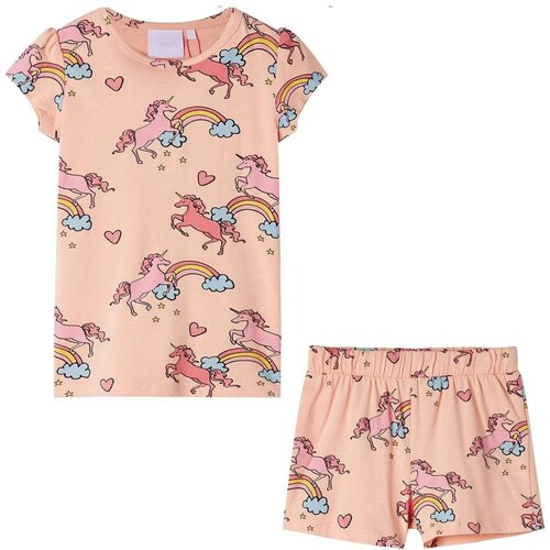  Dječja pidžama s kratkim rukavima svjetlonarančasta 140 Slike