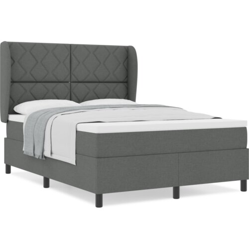 Box Spring Krevet s Madracem Tamno Siva 160x200 cm Tkanina Slike
