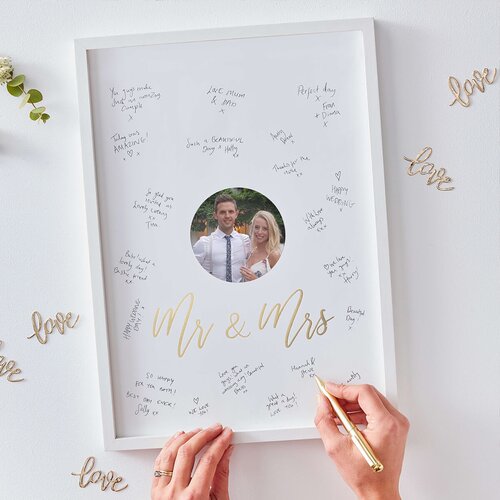 Ginger Ray&amp;reg; spominski okvir za goste wedding mr &amp;amp; mrs Slike