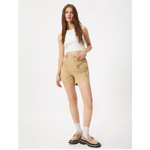 Koton shorts with pocket detail high waist cotton Slike