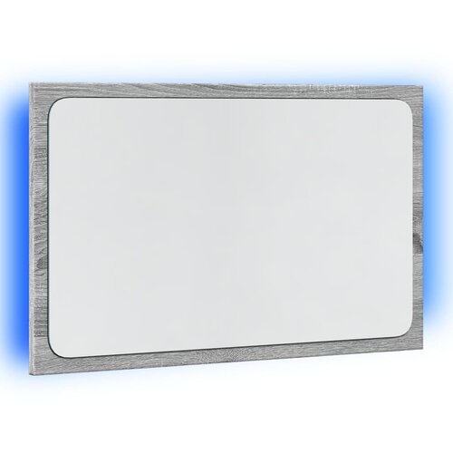  LED kupaonsko ogledalo boja sivog hrasta 60x8,5x38 cm drveno Slike