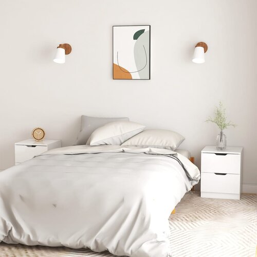 VidaXL Noćni ormarići 2 kom visoki sjaj bijeli 40 x 40 x 50 cm iverica Slike