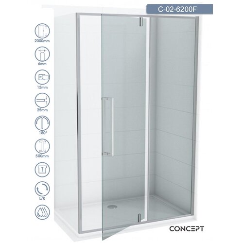 Copen Tuš paravan C-02-6200F Absolut srebrni ram 80x200cm providno staklo Cene
