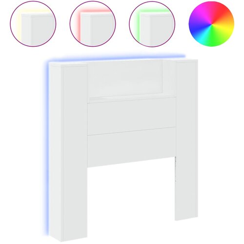 Maison Chic posteljno vzglavje - vzglavna omarica - nočna omarica led bela 100x16,5x103,5 cm, (21703895) Slike