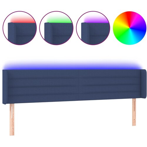 Maison Chic LED Posteljno vzglavje - Vzglavna omarica - Nočna omarica modro 203x16x78/88 cm blago, (21713141) Cene
