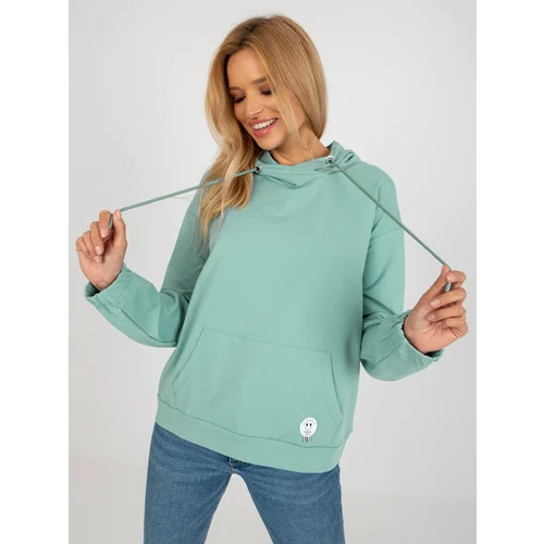 Fashion Hunters Pistachio Women's Patch Kangaroo Sweatshirt