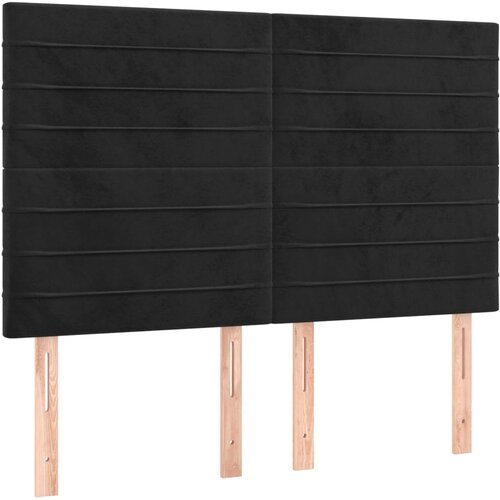 Maison Chic Posteljno vzglavje - Vzglavna omarica 4 kosa črn 72x5x78/88 cm žamet, (22077530) Cene