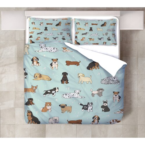 MEY HOME posteljina sa motivom malih pasa 3D 200x220cm menta Slike