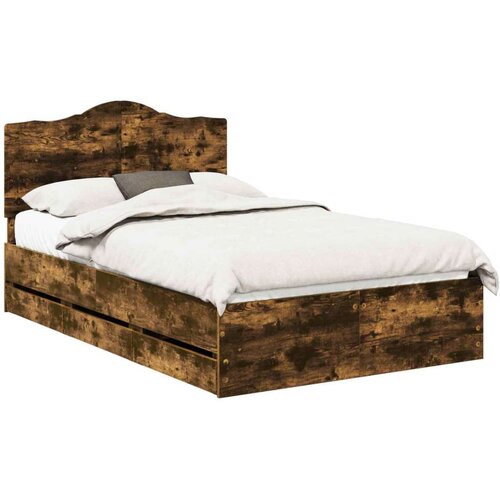  Okvir za krevet s ladicama Dimljeni Hrast 120 x 190 cm - Dimljeni hrast 120 x 190 cm Slike