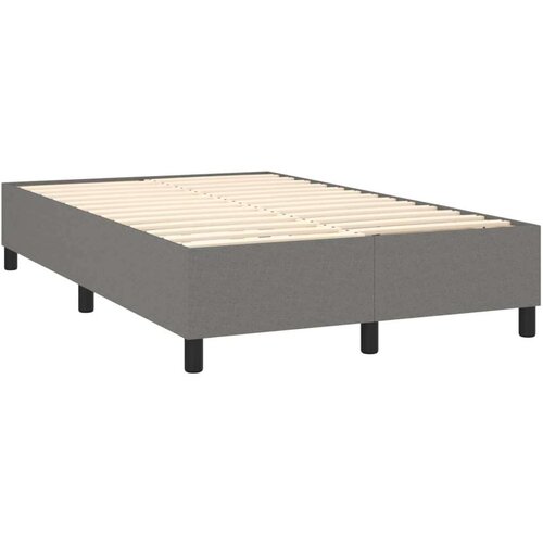  Krevet s oprugama i madracem tamnosivi 140x190 cm od tkanine Slike