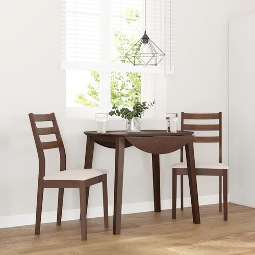 vidaXL Jedilni stoli z blazinami 2 kosa Brown Solid Wood Rubber Cene