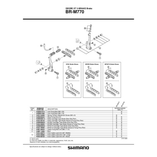  Kočiona Obloga Shimano Br-M770 M70R2 Cartridge Tip, 1 Par Cijene