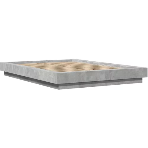 vidaXL Posteljni okvir betonsko siv 120x190 cm inženirski les, (21142392)