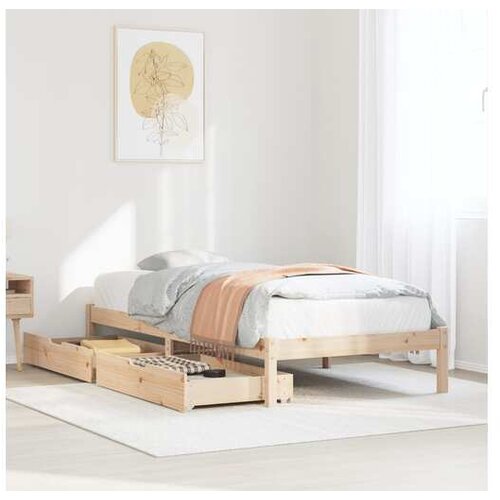 VidaXL Okvir kreveta bez madraca 75 x 190 cm od masivne borovine Slike