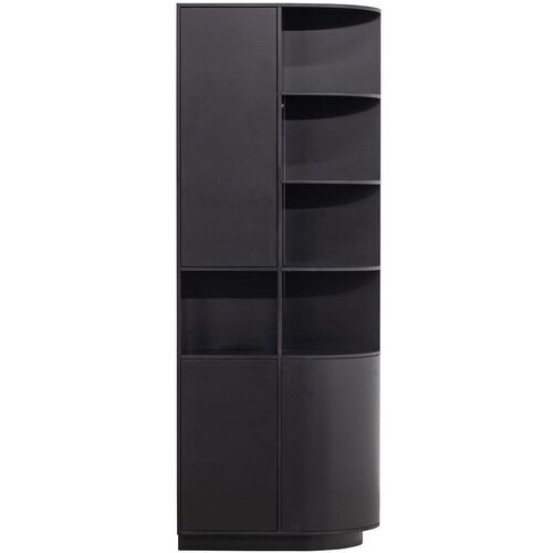 WOOOD Crna biblioteka od masivnog bora 78x210 cm Finca – Cijene