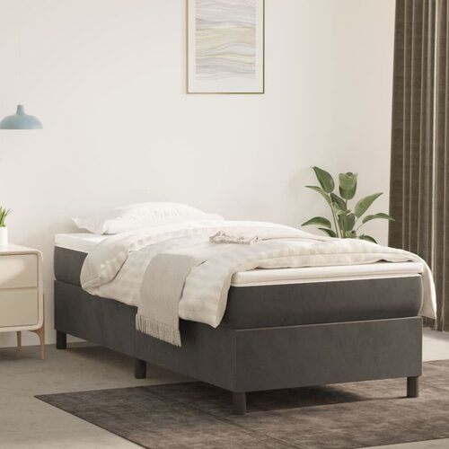 The Living Store Box spring postelja z vzmetnico temno siva 90x200 cm žamet - Box Spring Postelja, (21492463) Slike