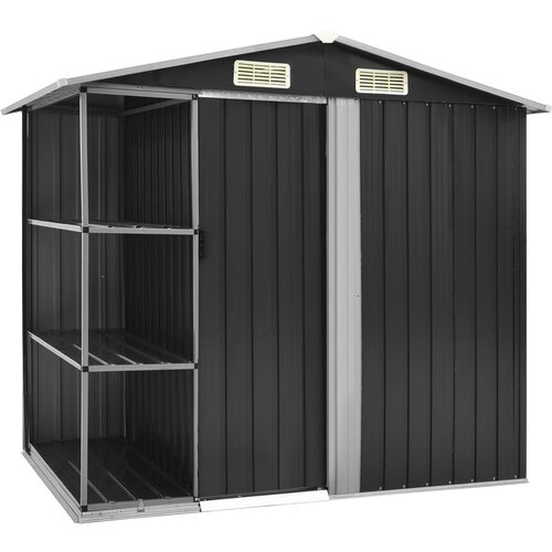 VidaXL Vrtna lopa s stojalom antracitna 205x130x183 cm železna Slike