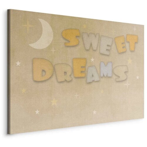  Slika - Sweet Dreams - Pastel Inscription Surrounded by the Moon and Stars 120x80 Standard Cene