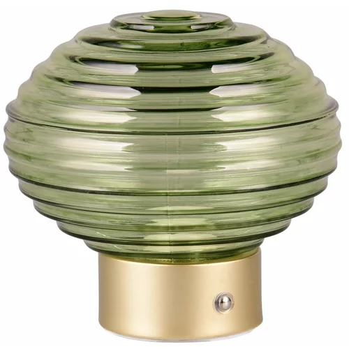 Tri O Zelena/u zlatnoj boji LED stolna lampa s mogućnosti zatamnjivanja sa staklenim sjenilom (visina 14,5 cm) Earl –