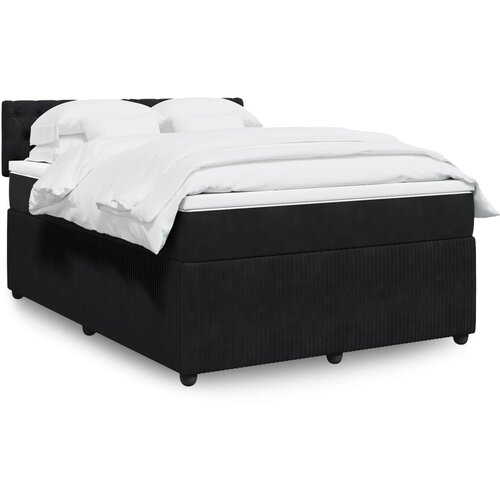 vidaXL Krevet s oprugama i madracem crni 140 x 190 cm bar&scaron;unasti Cijene