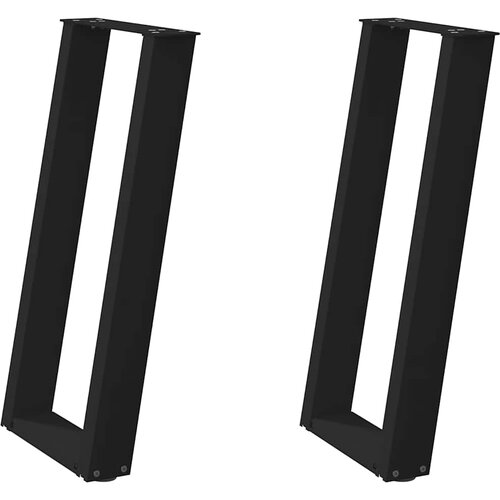 Maison Chic konzolna miza - miza ob steni noge U-oblike 2 kosa črna 38x(72-73) cm jeklo, (21786265) Slike