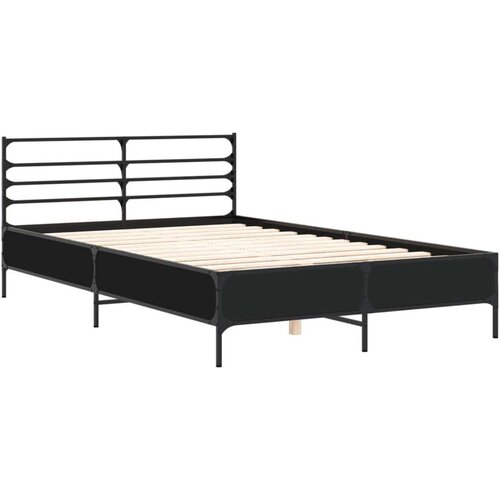 VidaXL Okvir kreveta crni 140 x 200 cm od konstruiranog drva i metala Slike