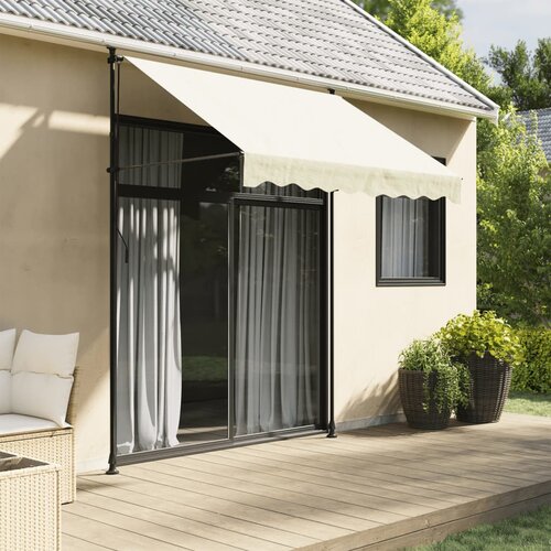 vidaXL Zložljiva tenda krem 200x150 cm tkanina in jeklo Cene