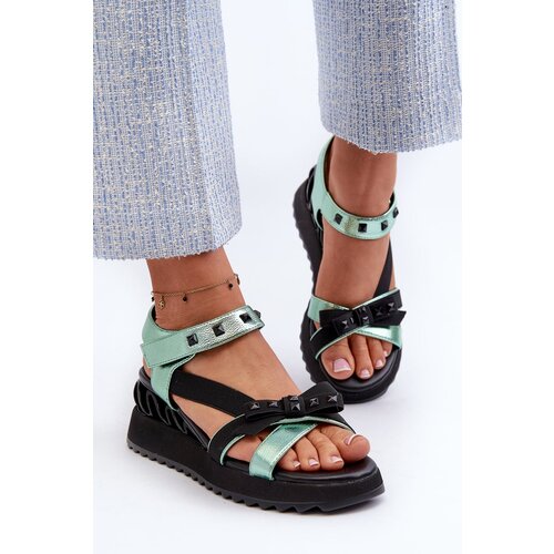 Kesi Women&amp;#039;s sandals with bow D&amp;amp;A green Slike