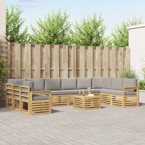  Set vanjskih sofa 8 pcs Bijela i svijetlosiva 59 x 59 x 37 cm Slike