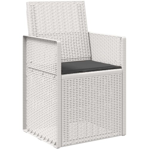  Vrtne stolice za blagovanje 2 pcs Bijela i antracit PP Slike