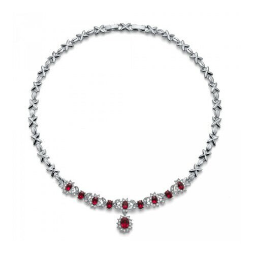 Ženska oliver weber princess siam ogrlica sa swarovski crvenim kristalima ( 12032.208 ) Slike