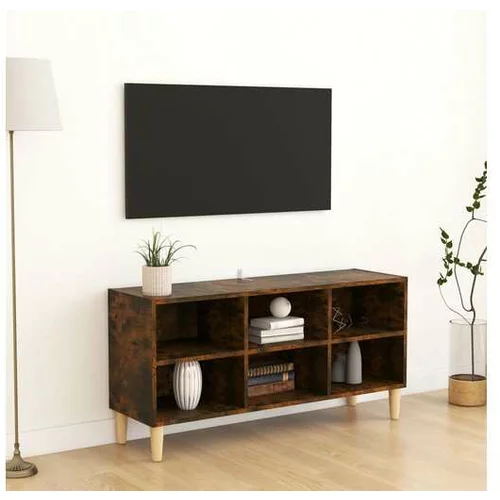  TV omarica z lesenimi nogami dimljeni hrast 103,5x30x50 cm