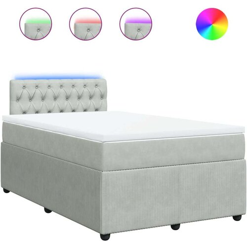 VidaXL Box spring krevet s madracem svjetlosivi 120x200 cm bar&amp;scaron;unasti Slike