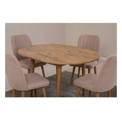 Woody Fashion Set trpezarijski sto, 2 trpezarijske stolice i 2 klupe Vina 0900 Bež Slike