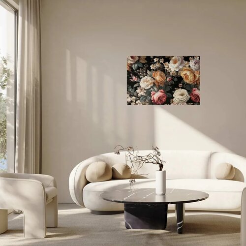  Plakat Colorful Flowers on a Black Background 90x60 Cijene