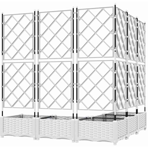  Vrtna saksija 5 pcs Bijeli 120 x 120 x 125,5 cm Plastika Slike