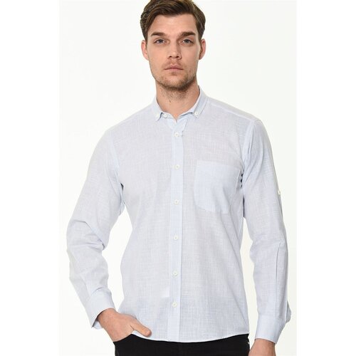 Dewberry G625 LINEN SHIRT-LIGHT BLUE Cene