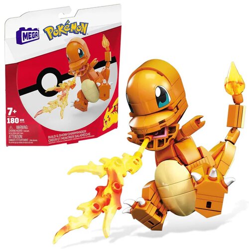 Mattel MEGA Pok&amp;eacute;mon Charmander građevinske kocke 10 cm 180 komada ZA6186 Slike