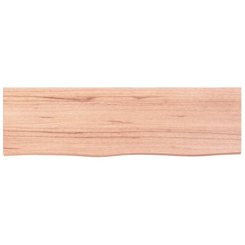  Zidna polica svjetlosmeđa 100x30x2 cm od obrađene hrastovine Slike