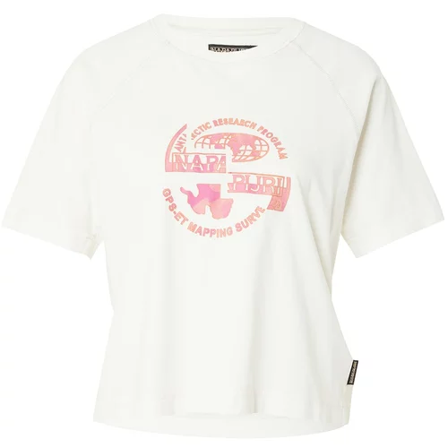 Napapijri Majica 'S-ABERDEEN' roza / ružičasta / bijela