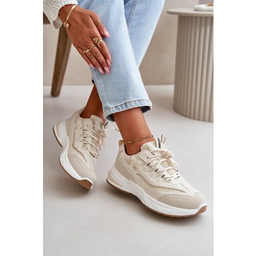 Kesi Verilisse sports sneakers made of eco-leather beige Slike
