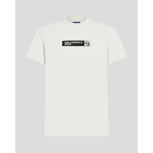 Karl Lagerfeld Majice s kratkimi rokavi A1M17112 SLIM GRAPHIC Bela Cene