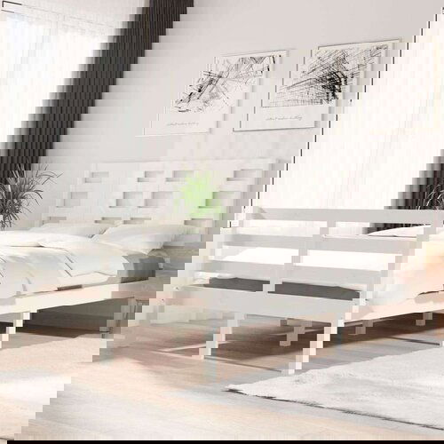  Posteljni okvir bel iz trdne borovine 120x200 cm, (20645642) Cene