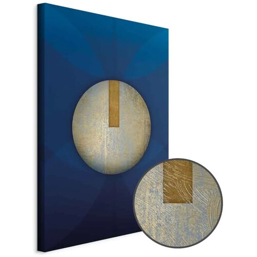  Slika - In the Shadow of Classic Blue (1-part) - Golden Circle in Abstraction 40x60 Cijene