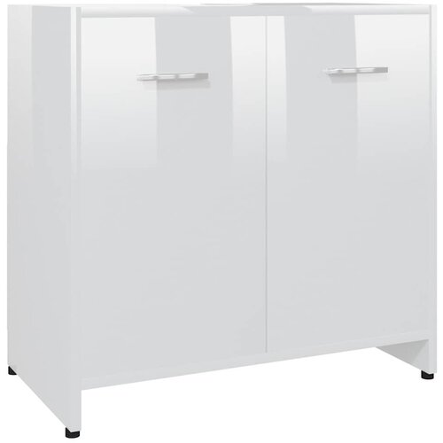 Maison Chic Kopalni&amp;scaron;ka omarica - Kopalni&amp;scaron;ki kabinet visok sijaj bela 60x33x61 cm iverna plo&amp;scaron;ča, (21794855) Slike