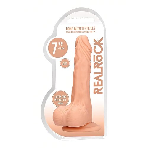 REALROCK Dong 7 - realističan, dildo za testise (17 cm) - prirodan Slike