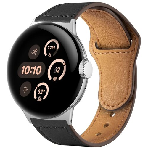 INF Pa&amp;scaron;ček za uro, združljiv z Google Pixel Watch 41 mm &amp;ndash; nastavljiv pa&amp;scaron;ček iz umetnega usnja, prijazen do kože in nedrseč Black, (5000348531) Slike